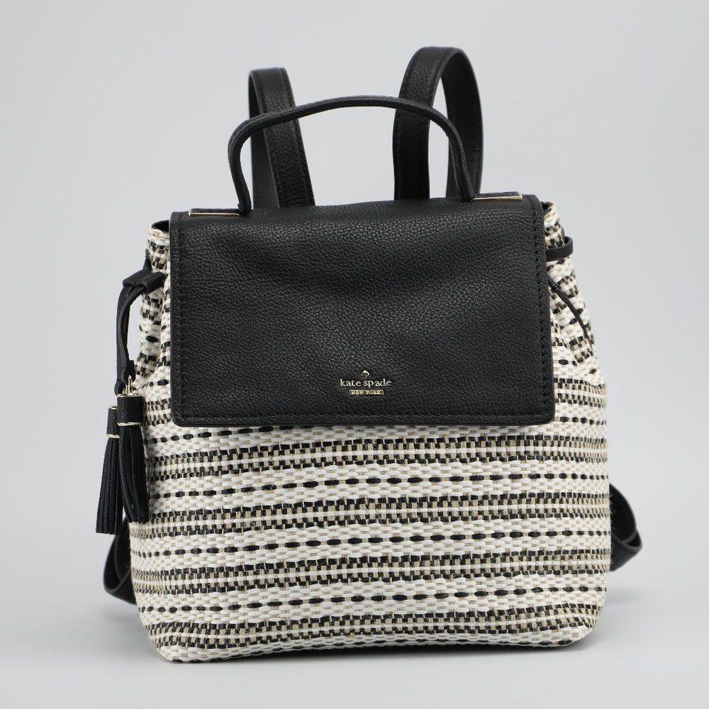 Kate Spade Kingston Simona Leather Jute Woven Backpack